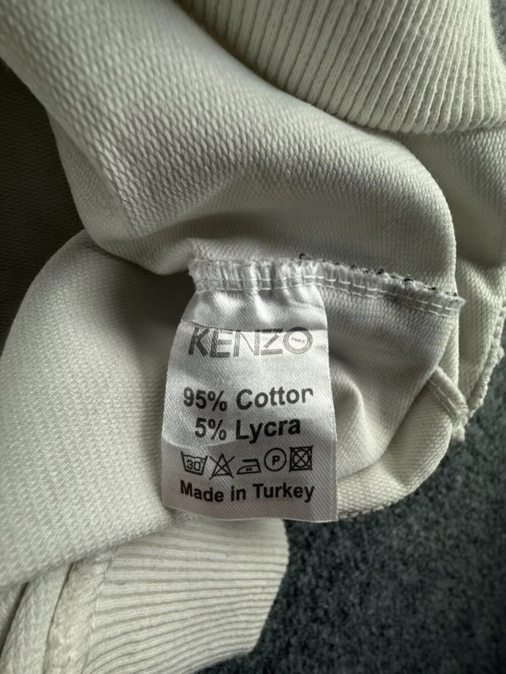 KENZO Sweatshirt Pullover Graphic Print Long Sleeve White Tiger Logo Stretch - Picture 11 of 16